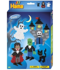 pack de inicio miedo (2000 piezas, 6 soportes de pie y placa pegboard) hama beads midi