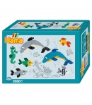 pack de inicio pequeño mundo delfines (2000 piezas y 1 placa pegboard) hama beads midi