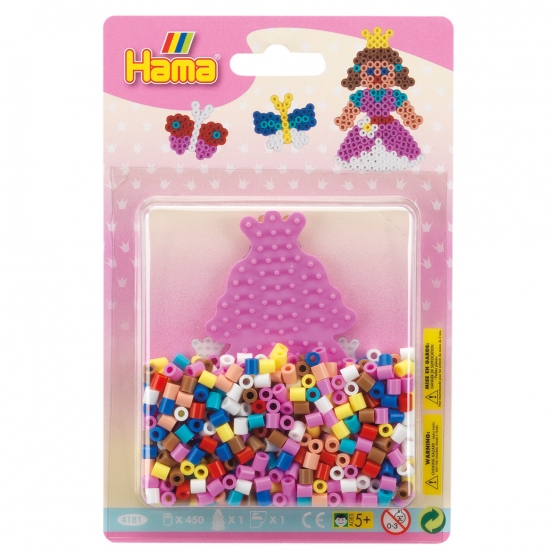 blister princesa pequeña (450 piezas y 1 placa pegboard) hama beads midi