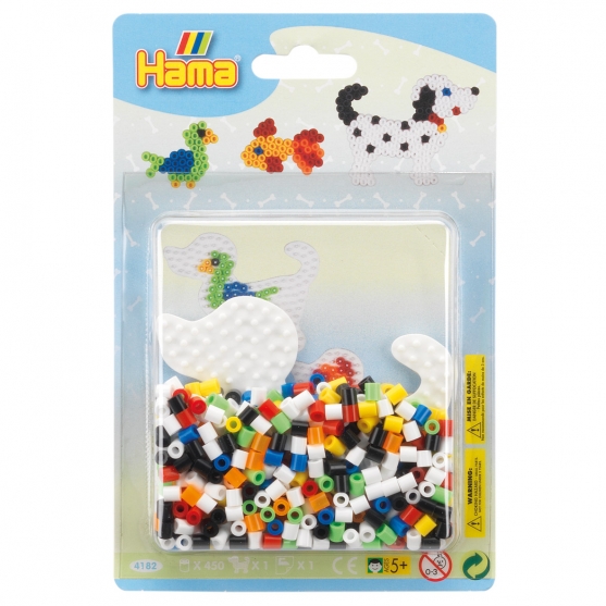 blister perro pequeño (450 piezas y 1 placa pegboard) hama beads midi