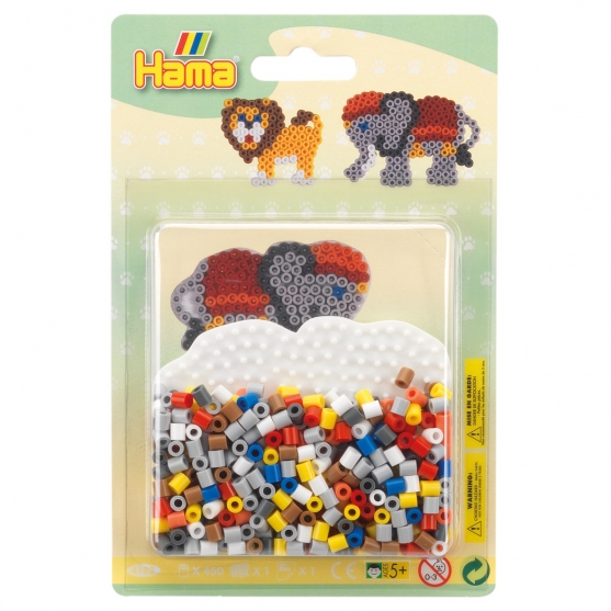 blister elefante pequeño (450 piezas y 1 placa pegboard) hama beads midi