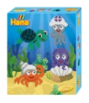 pack de inicio criaturas marinas (2500 piezas y 1 placa pegboard) hama beads midi