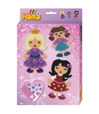 pack de inicio muñecas (2000 piezas, 4 soportes de pie, gemas y placa pegboard) hama beads midi