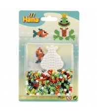 blister bicolor caballito de rana (350 piezas y 1 placa pegboard) hama beads midi