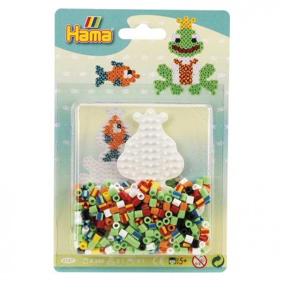 blister bicolor caballito de rana (350 piezas y 1 placa pegboard) hama beads midi