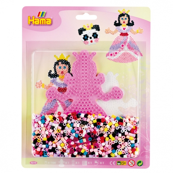 blister princesa (1100 piezas y 1 placa pegboard) hama beads midi