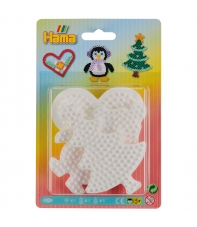 blister 3 placas pegboards (árbol de navidad, pingüino y corazón pequeñas) para hama beads midi