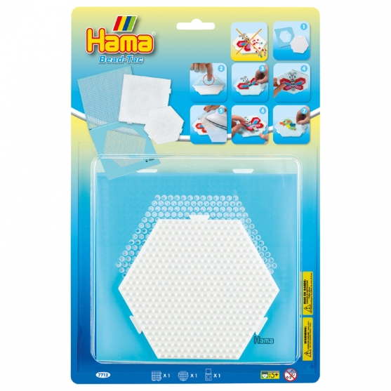 blíster 2 placas pegboards y bead-tac (cuadrada y  hexagonal conectables) para hama beads midi