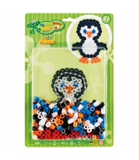 pack blister pingüino (250 piezas y placa pegboard) hama beads maxi