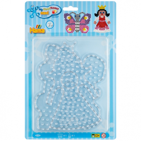 blíster 2 placas pegboards (mariposa y princesa) para hama beads maxi