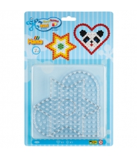 blíster 2 placas pegboards (estrella y corazón) para hama beads maxi