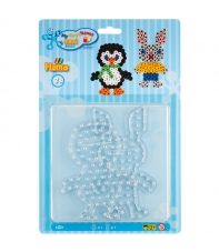 blíster 2 placas pegboards (pingüino y conejo) para hama beads maxi