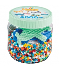 pack de inicio 4000 piezas y 3 placas pegboard hama beads midi