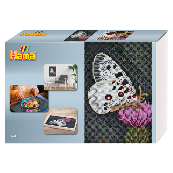 pack de inicio hama art mariposa (10000 piezas y 6 placas pegboards) hama beads midi
