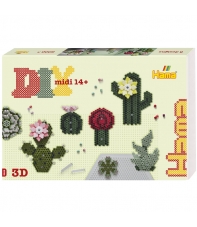 pack de inicio cactus y flores (6000 piezas, 3 placa pegboards y 4 conectores) hama beads midi