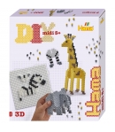 pack de inicio safari 3d (2500 piezas y placa pegboard) hama beads midi